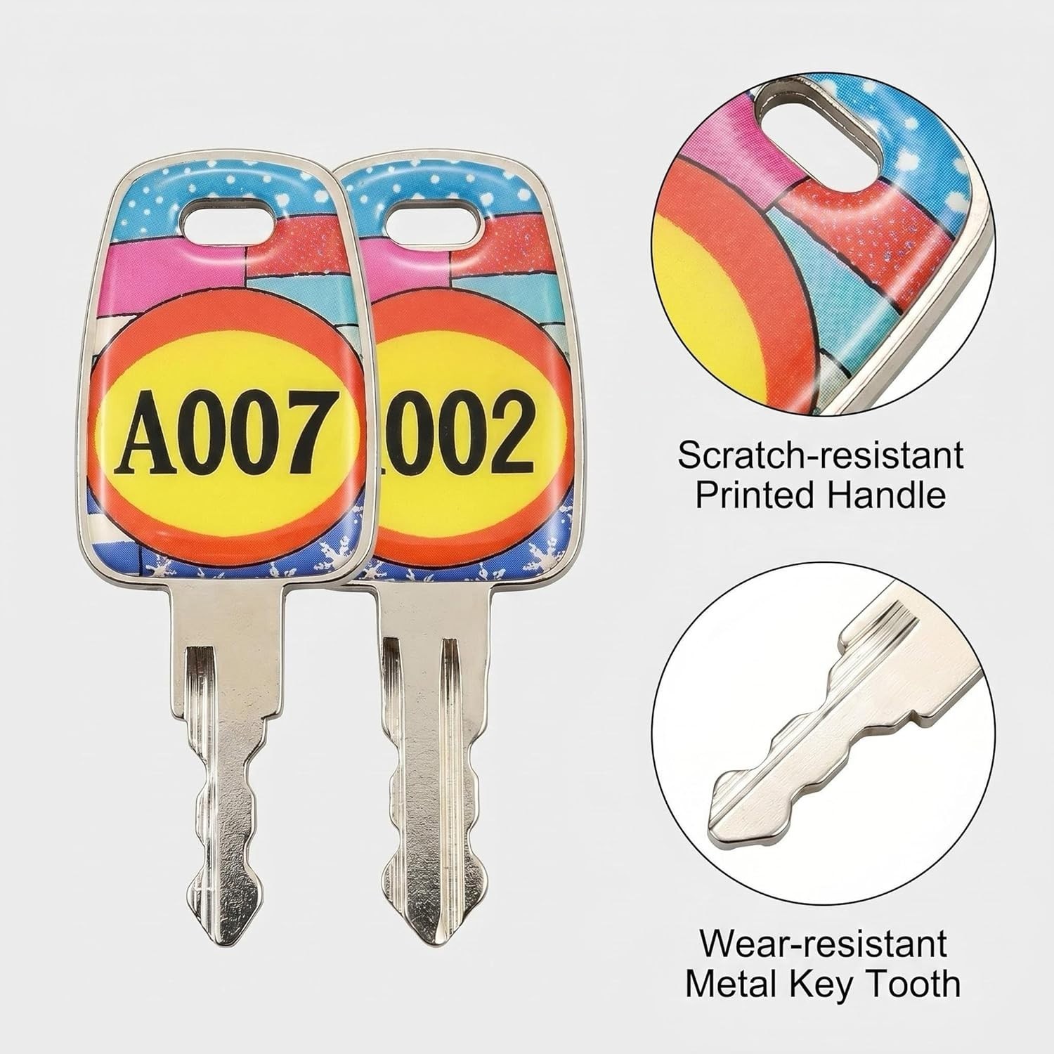 Portable Emergency Keys for Combine Locks – 2 Pack Compatible with 002/007