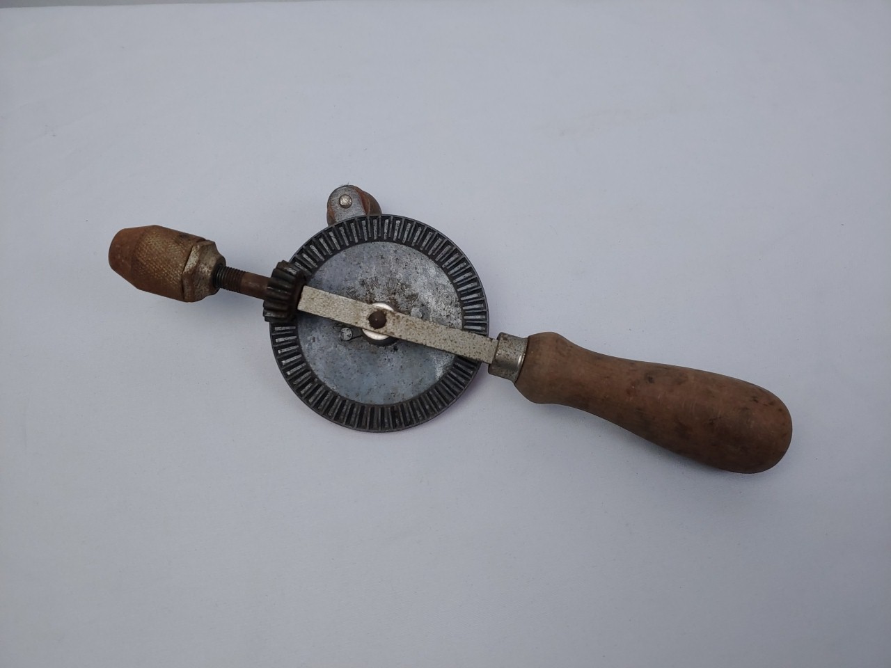 Antique Vintage Eggbeater Hand Drill Wood Handle Made in USA *UNBRANDED*