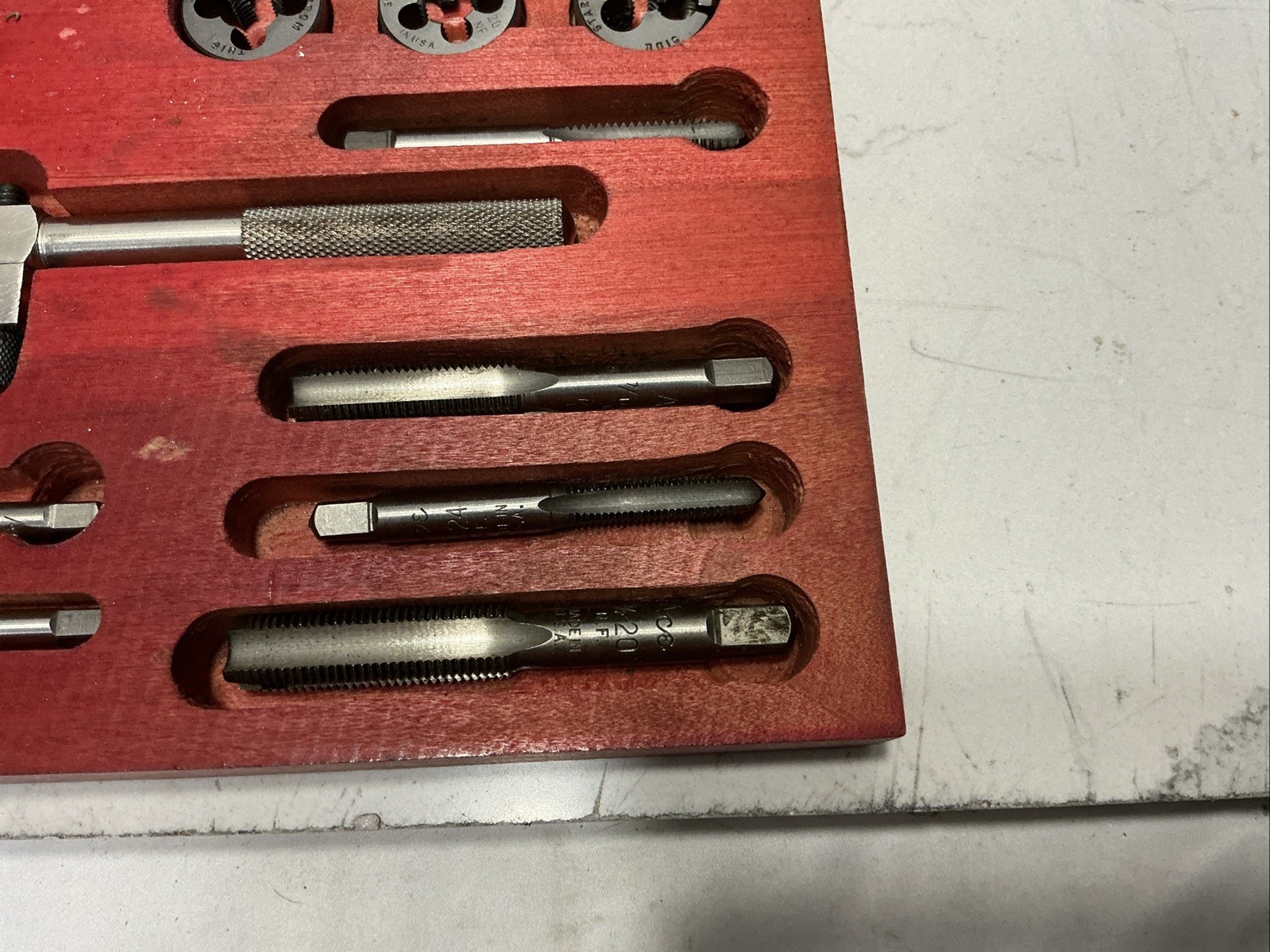 Vintage Ace Henry L Hanson Tap and Die Set Original Wood Case Made in USA Tool