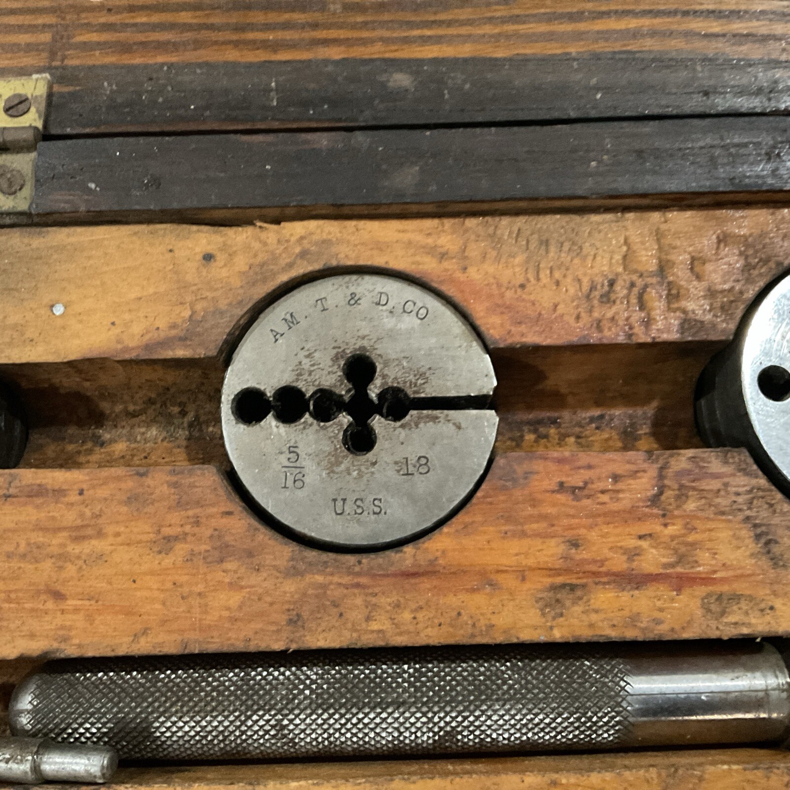 Antique American Tap & Die Set No. 306 Original Wooden Case Greenfield Mass USA