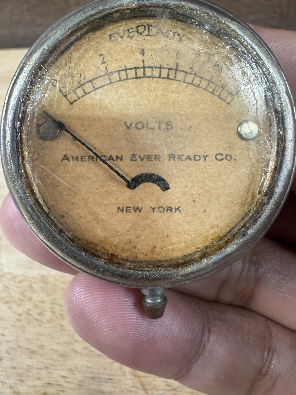 Antique Eveready Pocket Watch Meter Steampunk Amperes Guage