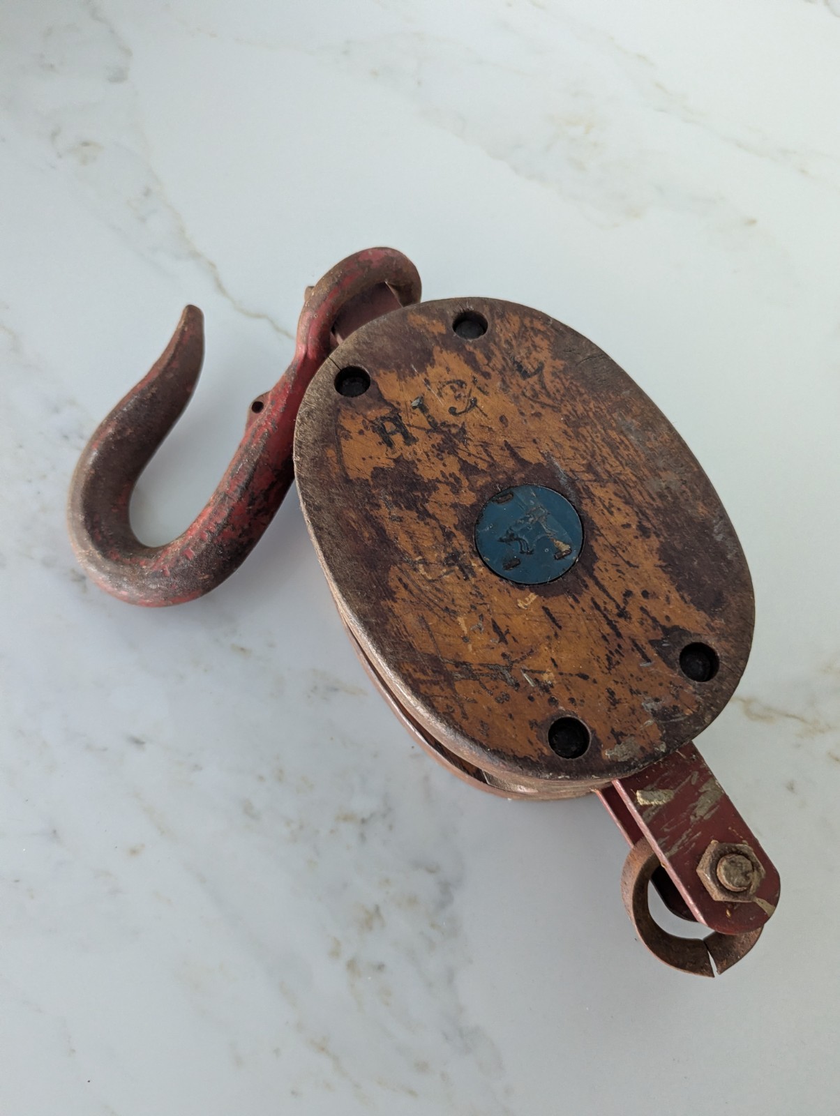 Vintage Western Block Co. Block & Tackle w/Single Pulley H130B