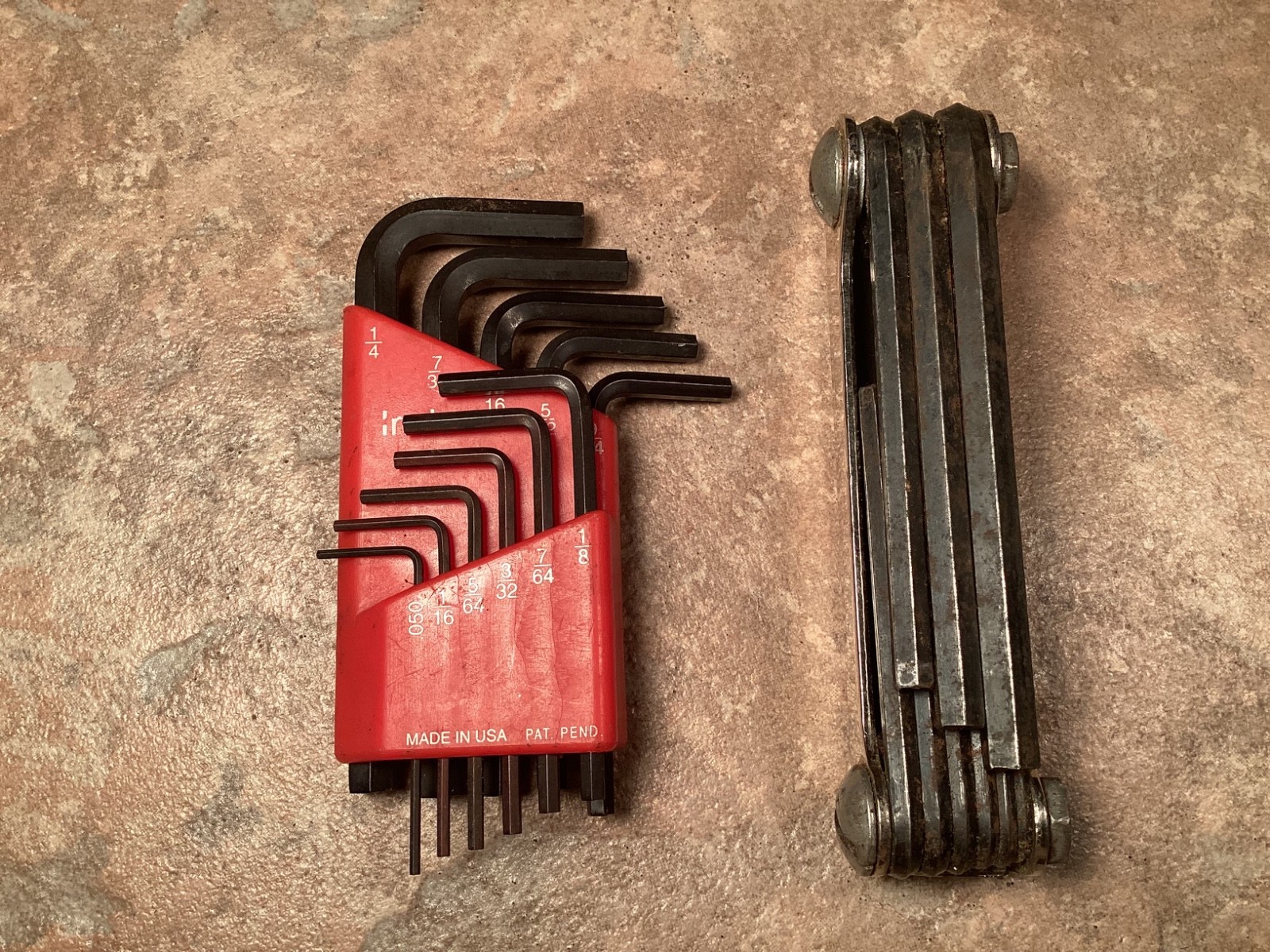 Vintage SAE Allen Wrench Sets Eklind “Fold-Uni-Key” #91 Heavy Duty Hex Steel USA