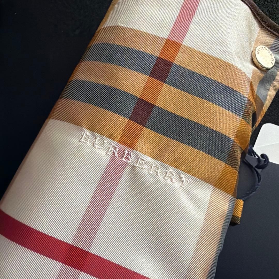 Burberry Folding Umbrella Check Pattern 25cm Length Stylish Used