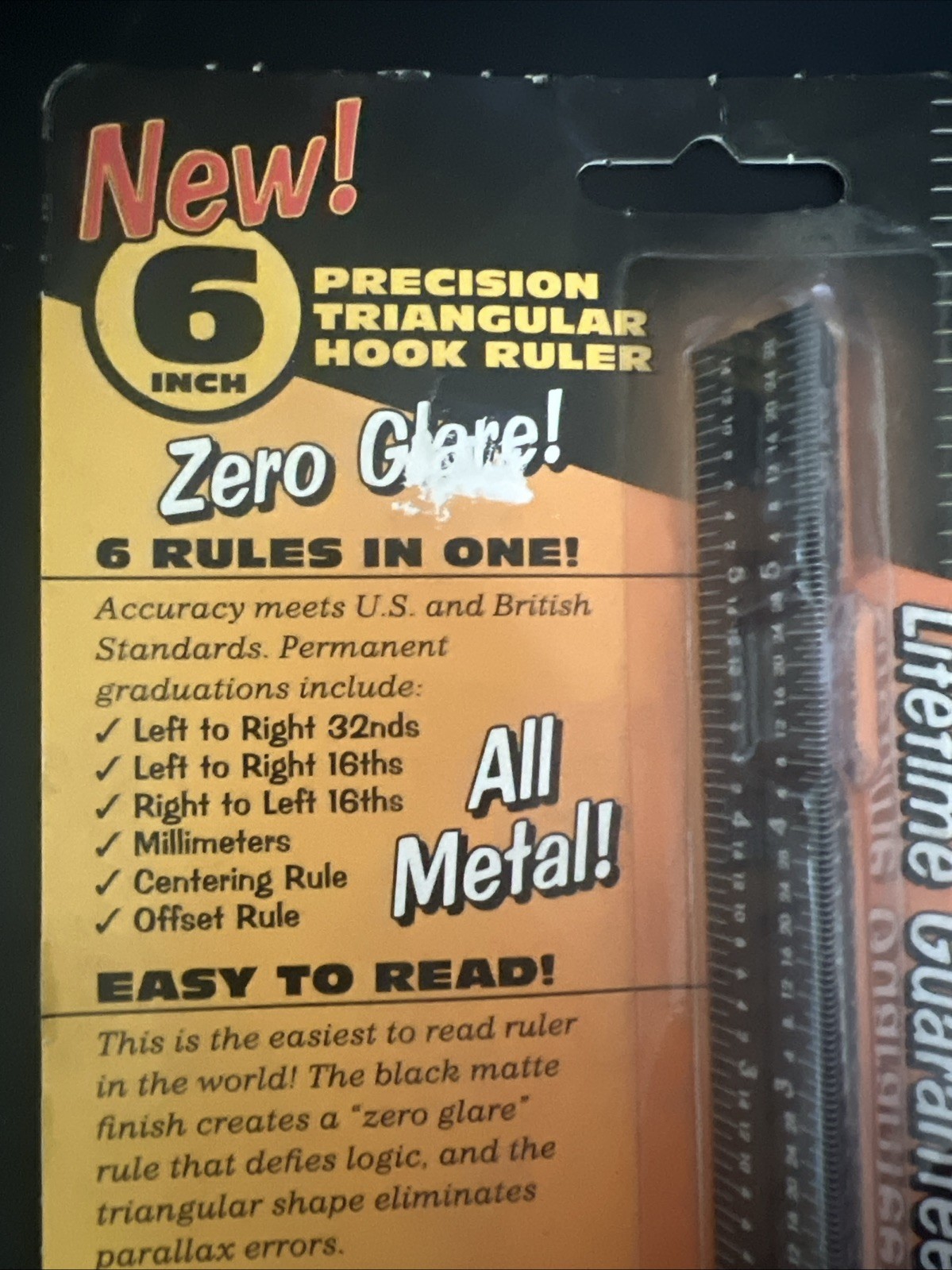 Bridge City Tool Works 6” BR-6 Triangle Ruler Zero Glare Metal Precision
