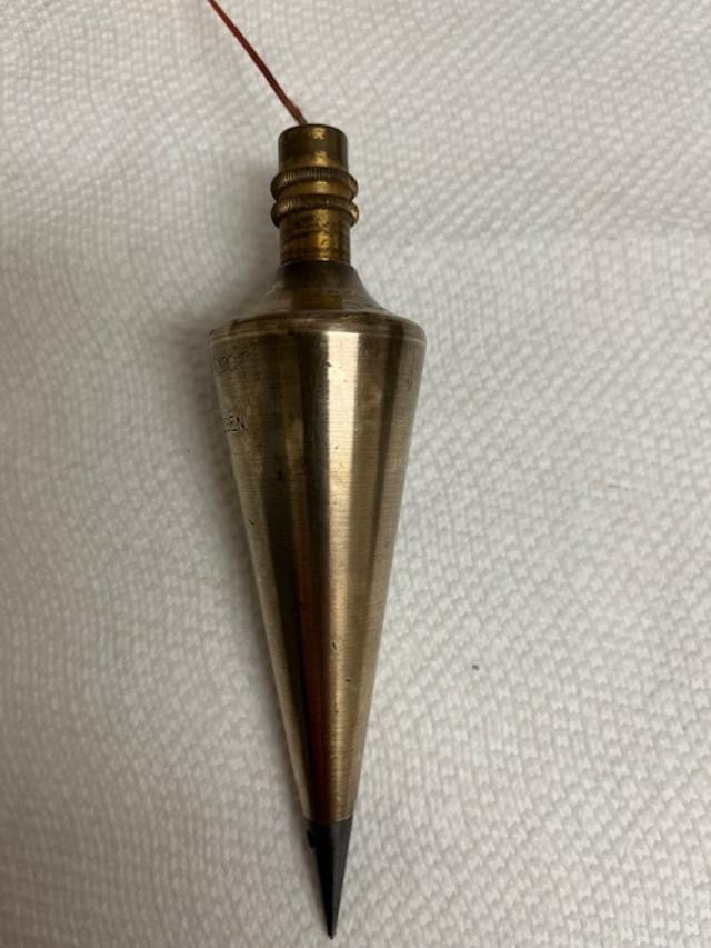 Dietzgen 16 Oz Brass Plumb Bob, Steel Tip and Gammon String Reel