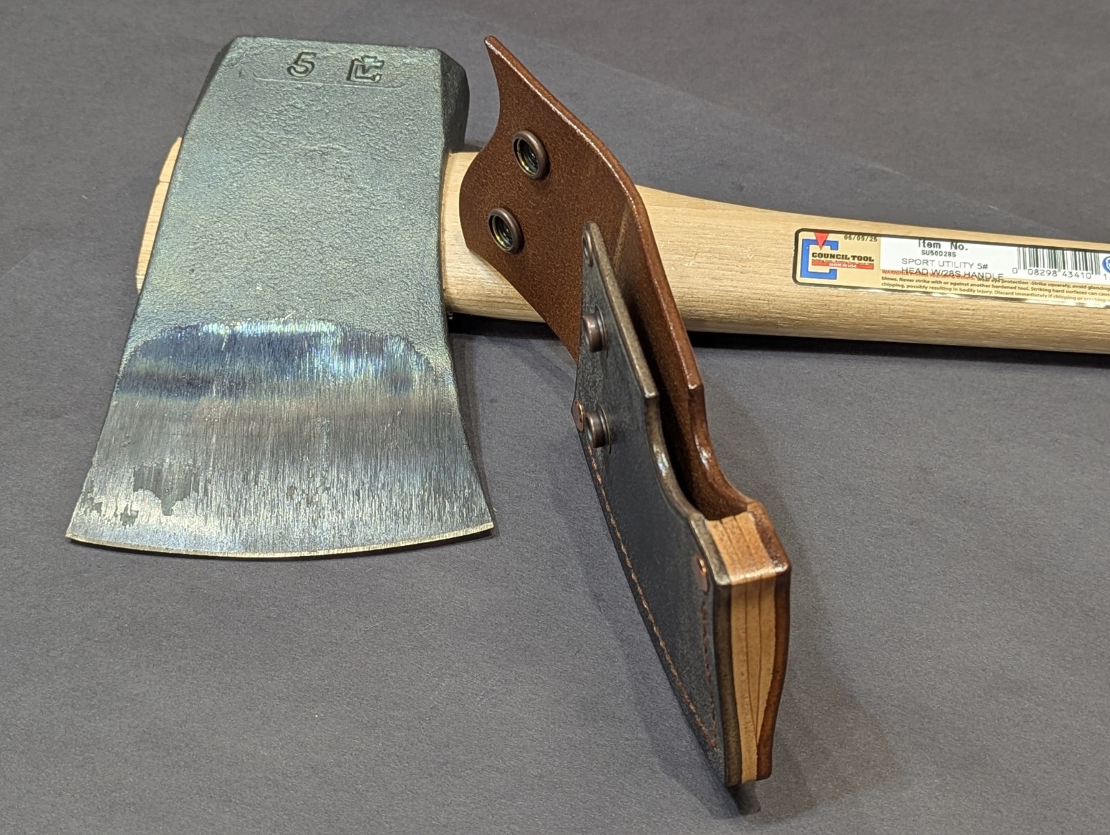 Council Tool 5lb Splitting/Fallers Axe Handmade Leather Axe Mask “ONLY” Read Des