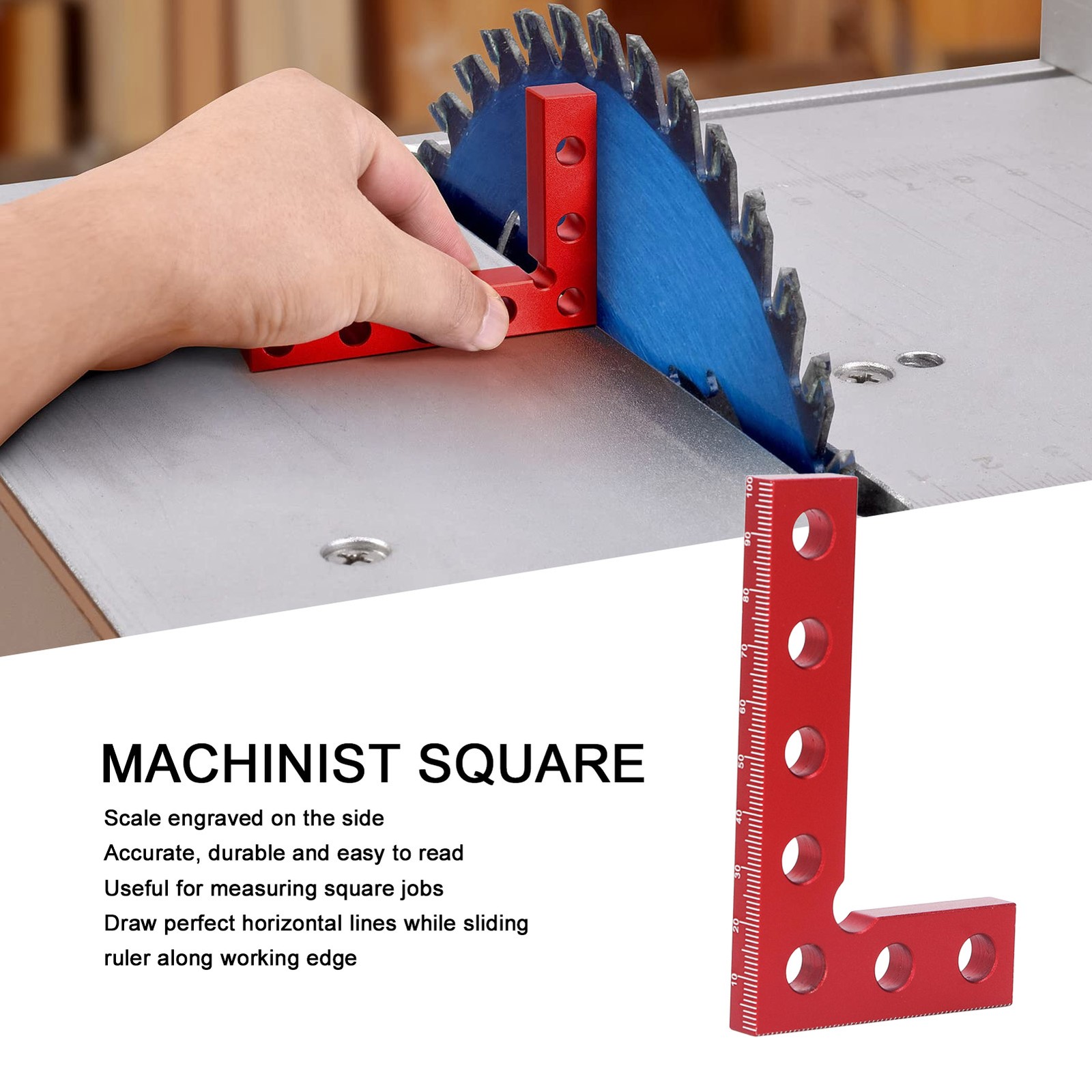 Mini Square Center Finder Tool 90° Aluminum Alloy Woodworking Ruler