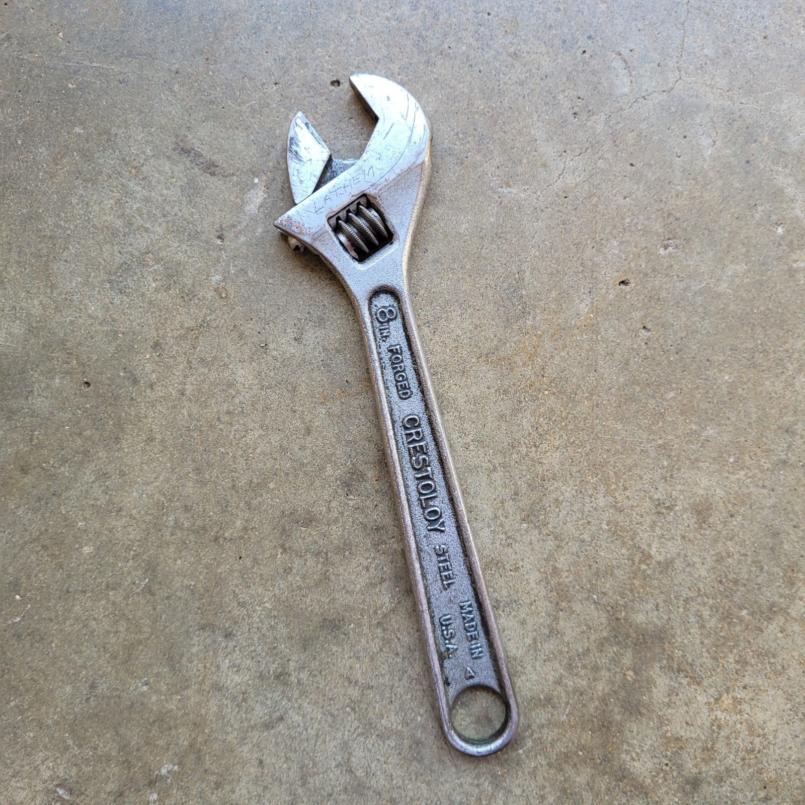 Vintage Crescent 8″ Crestoloy Adjustable Wrench USA
