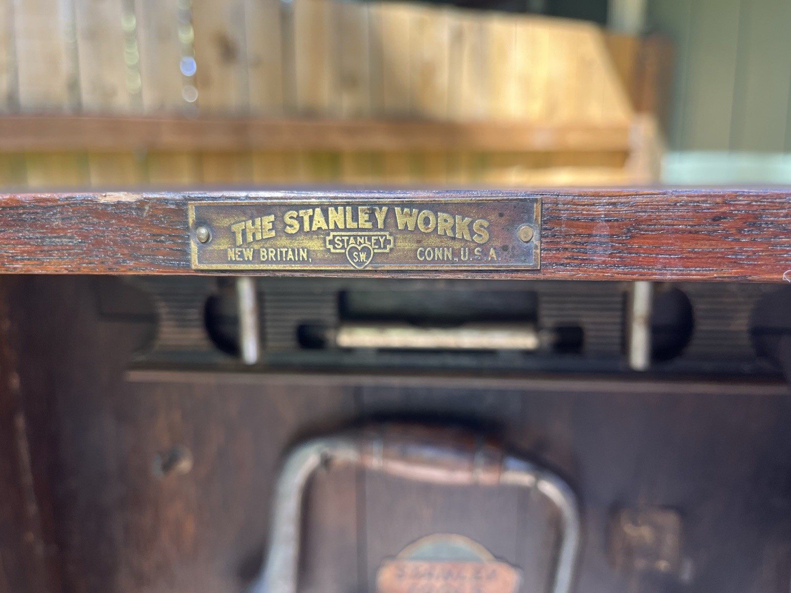 Antique VTG Stanley TOOL CABINET No. 851 w/ tools of the era, catalog page, keys