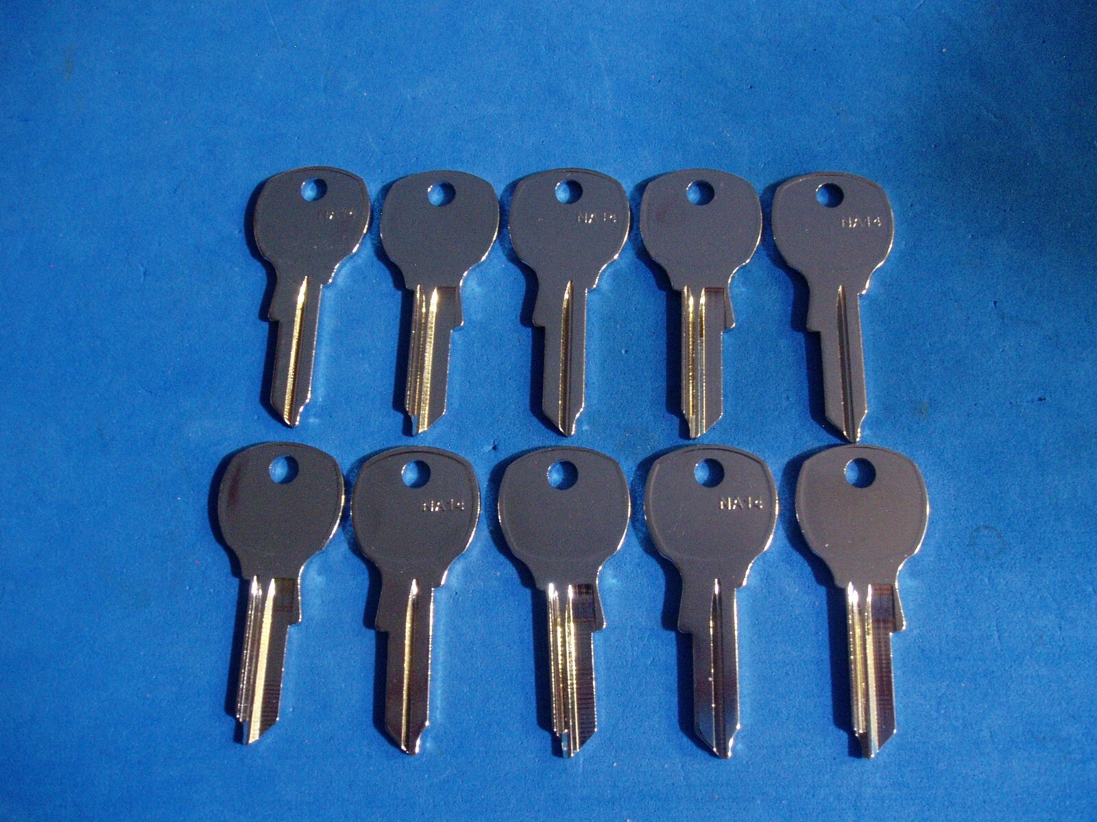 LOT OF TEN NA14 L1069L MAILBOX KEY NICKEL CHROME PLATED BRASS
