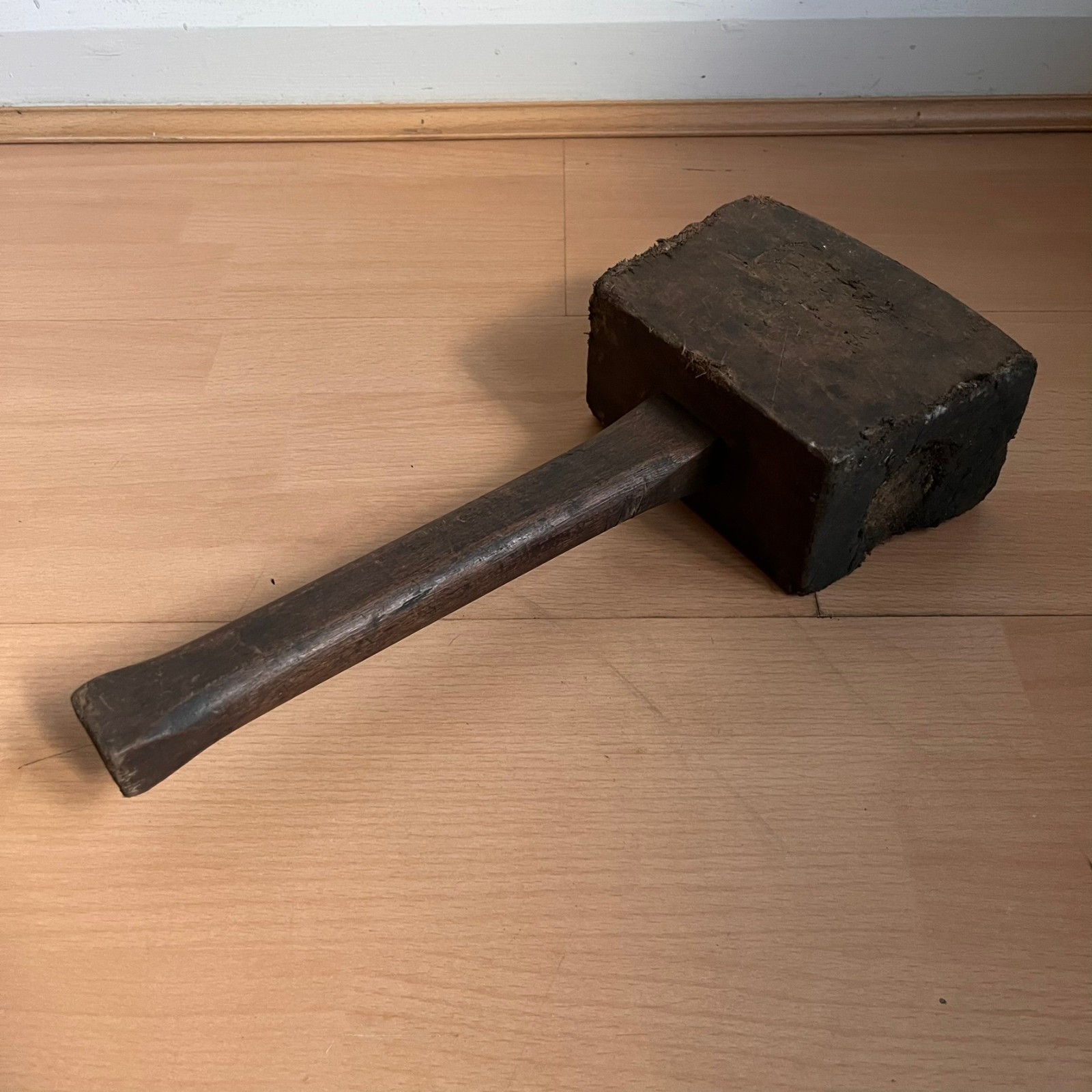 Vintage Traditional Wooden Mallet Carpentry Woodwork Tools Good Patina 13″