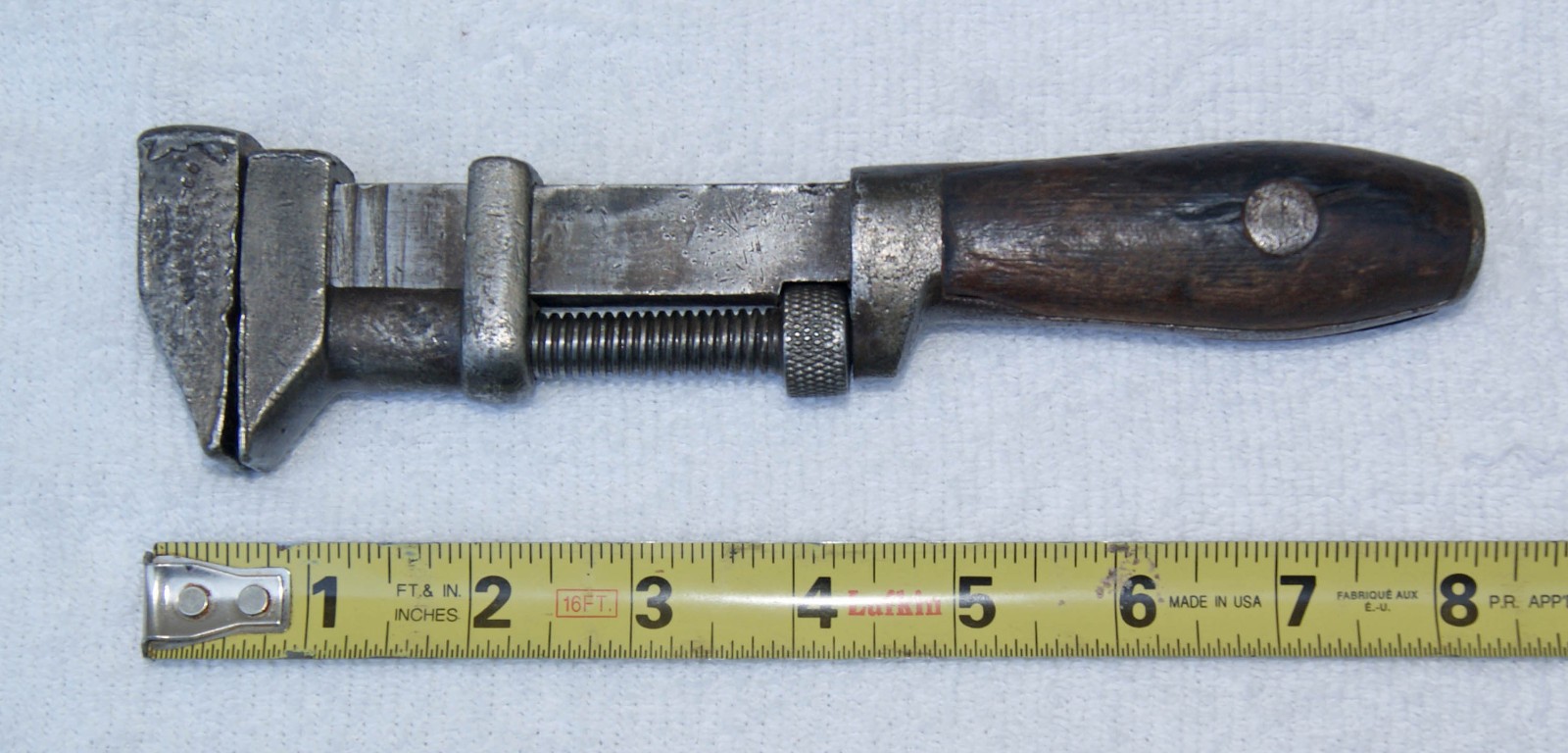 Antique “L. Coes Wrench Co.” Patented Steel 8-1/4″ Adjustable Monkey Wrench