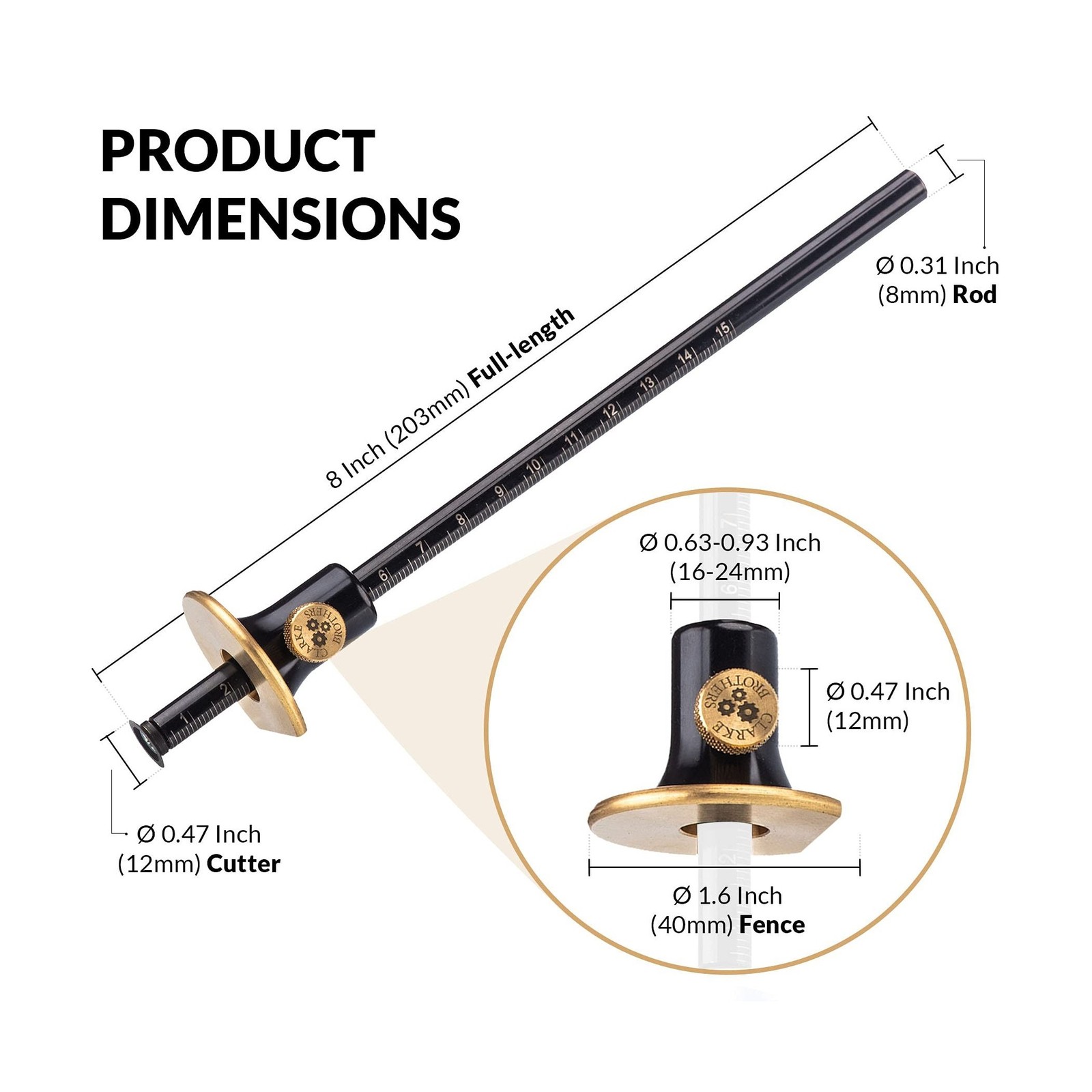Clarke Brothers Wheel Marking Gauge – Woodworking Marking Scrib… USA FAST SHIP