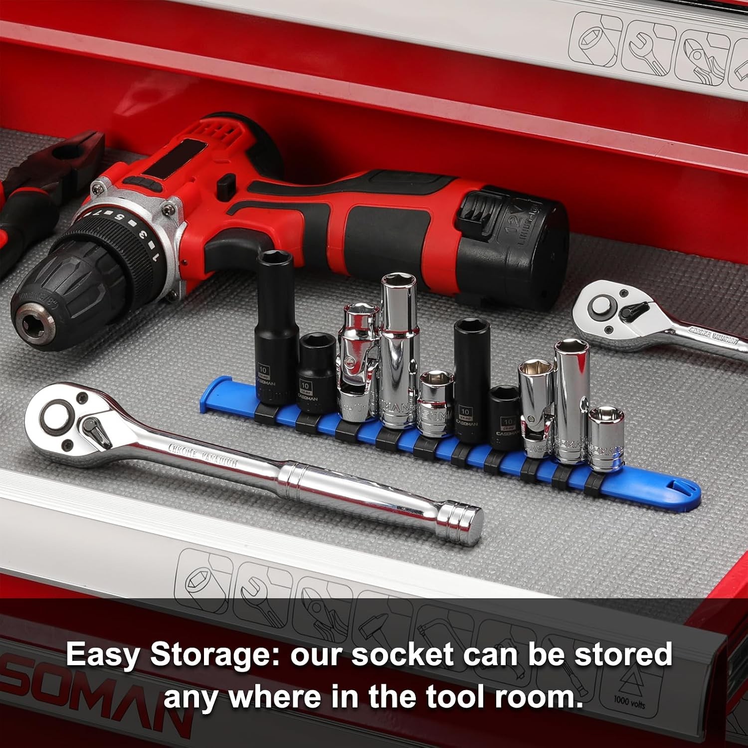 10-Piece Shallow Deep Impact Socket & Flex Socket Set – 10mm, 1/4″ & 3/8″ Drive,