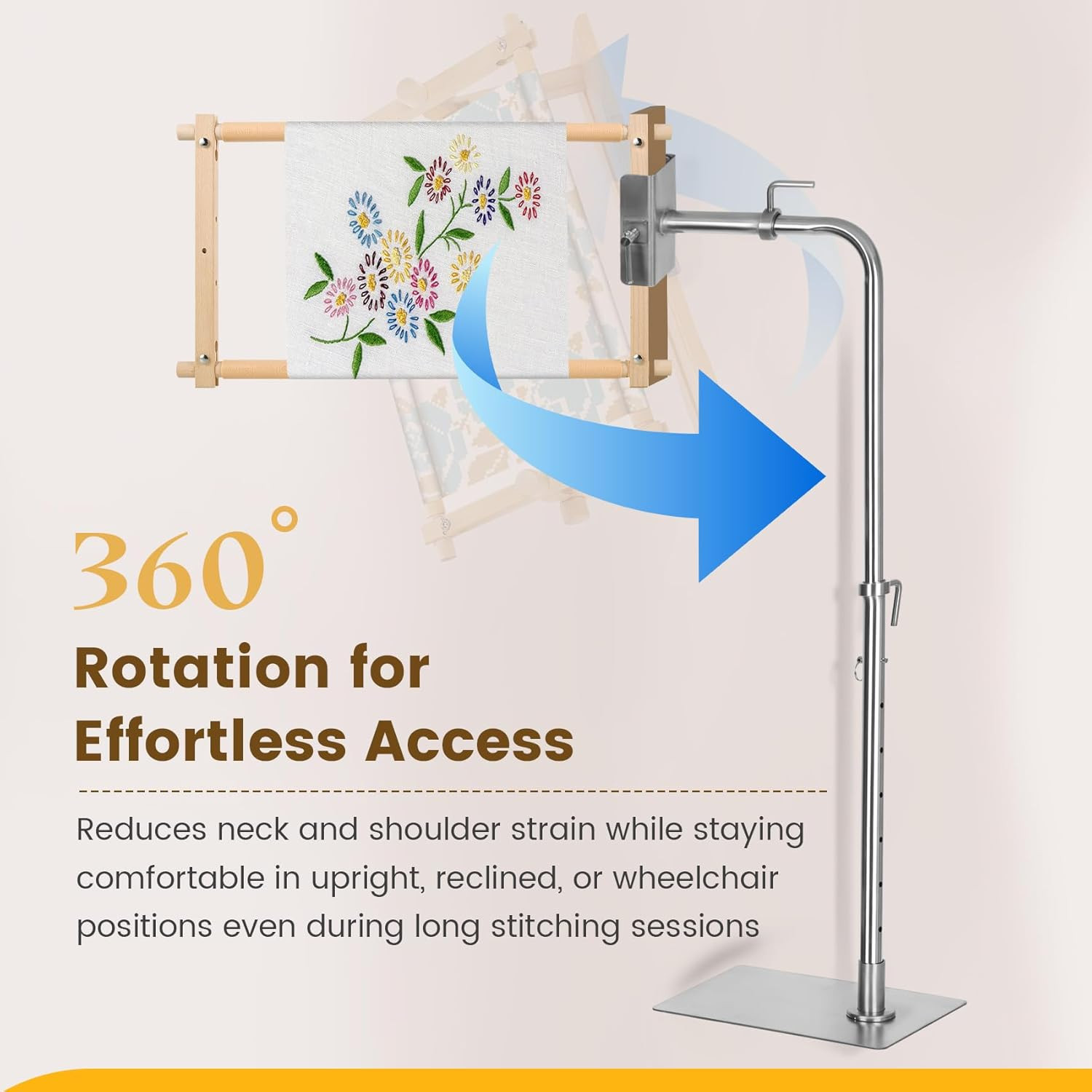 Workstand with Side Clamp, for Lowery Stand Adjustable Cross Stitch Floor Sta…