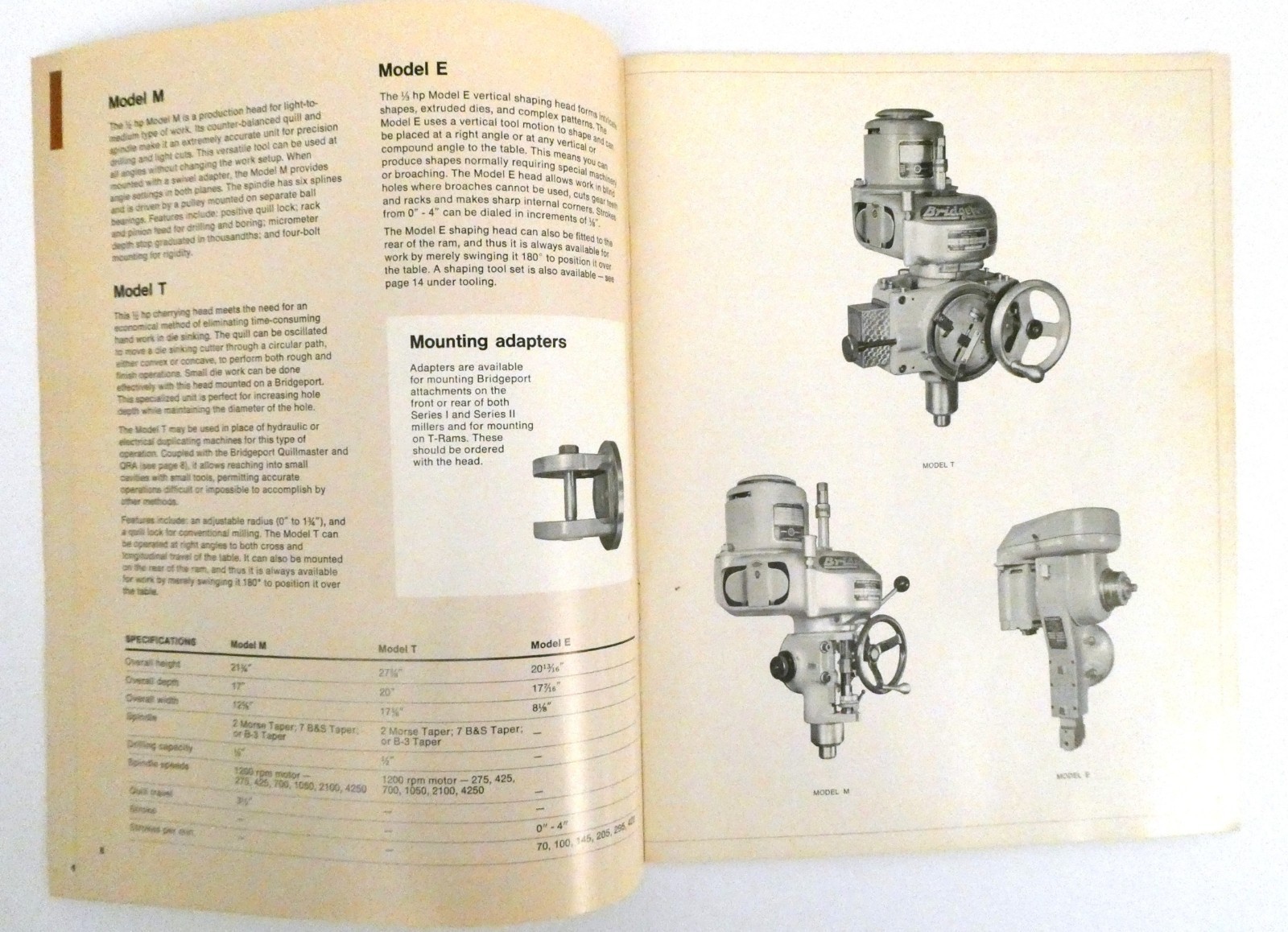 Bridgeport Series 1 & 2 Accessories & Attachments Catalog No. C109A Vintage