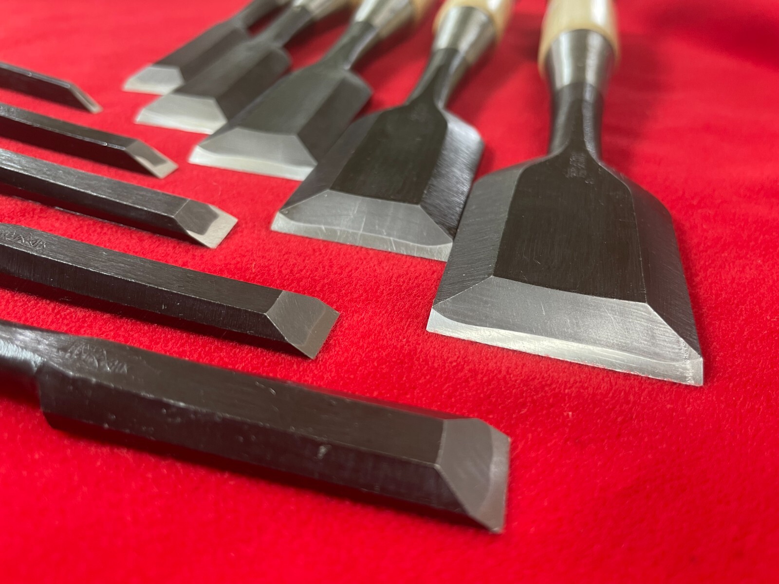 Japanese chisel Oire nomi bench chisel Musou-ken Set of 10 White Steel #2