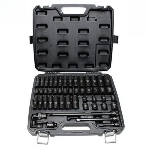 50pc Impact Socket Set Aerospace Steel 3/8″ Drive Radius Corner Design New