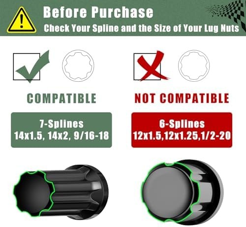 7 Spline Lug Nuts Key Socket, 1/2 Inch Drive Impact Square Tool – Quickly Rem…
