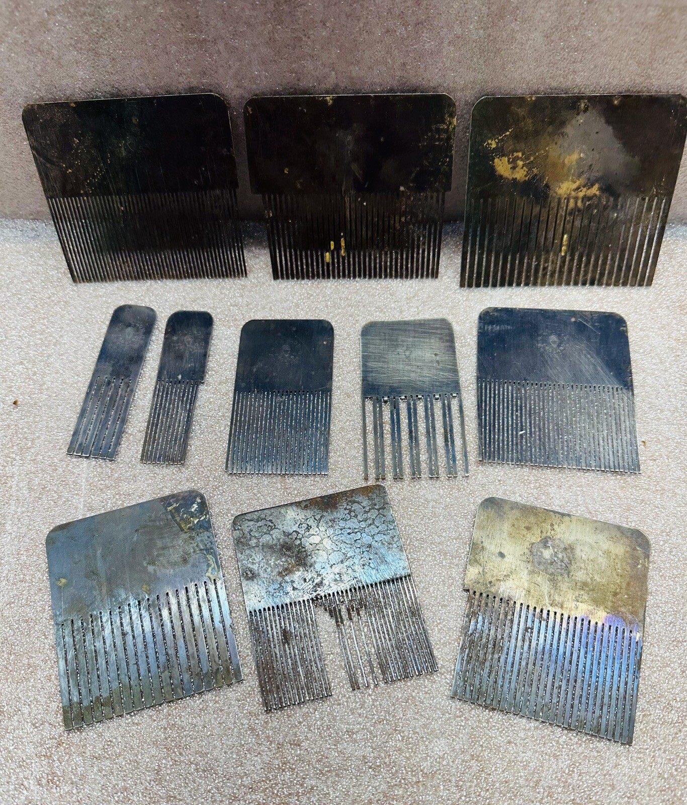 Scarce Mid-19TH C Henry Taylor (Sheffield, Eng) Antique Set Wood Graining Combs