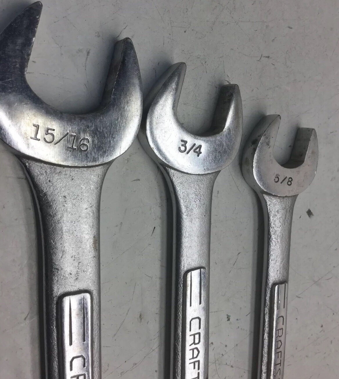 Vintage Craftsman=V= Open End Wrenches Set Of Three
