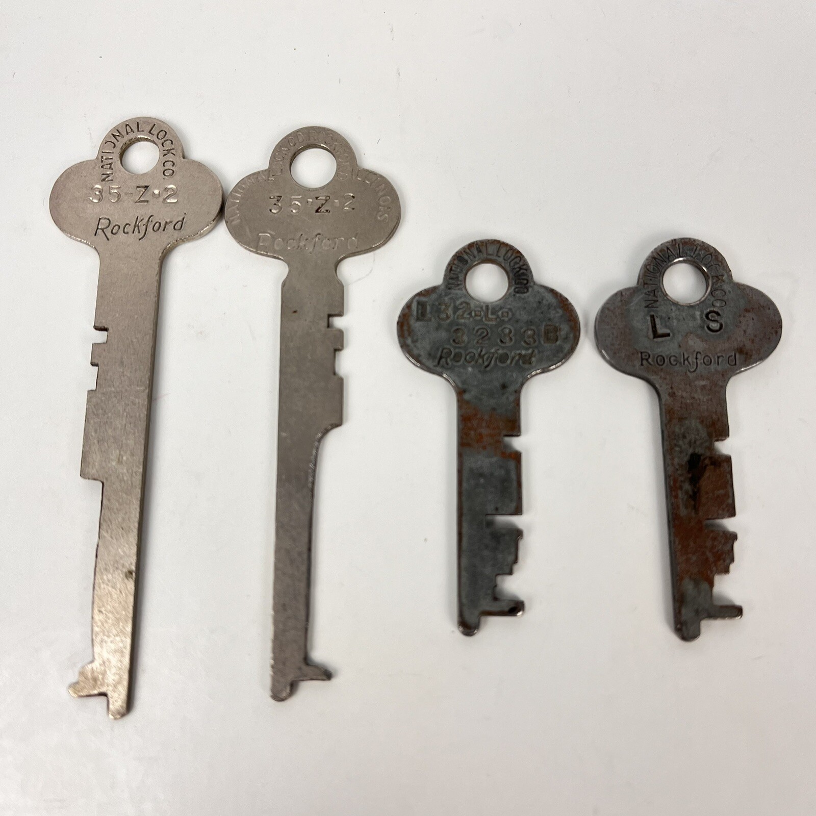 Lot of 4 Vintage National Lock Rockford Keys