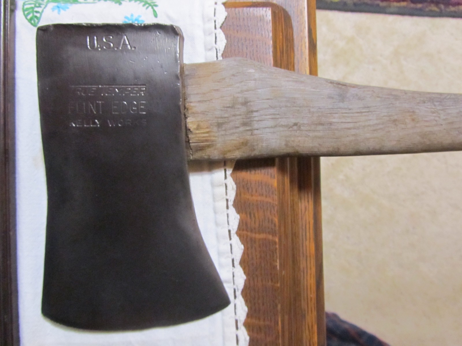 Vintage Axe Kelly Works Flint Edge Kelly Works USA connie oh handle