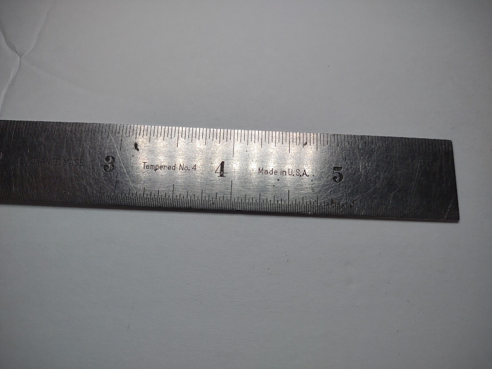 2 Vtg Union Tool Company 6″ Tempered Steel Ruler Square Orange, Mass USA A8A