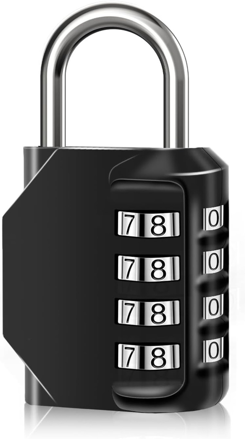 Combination Lock Waterproof 4 Digit Padlocks with Combination Code, Zinc Alloy C