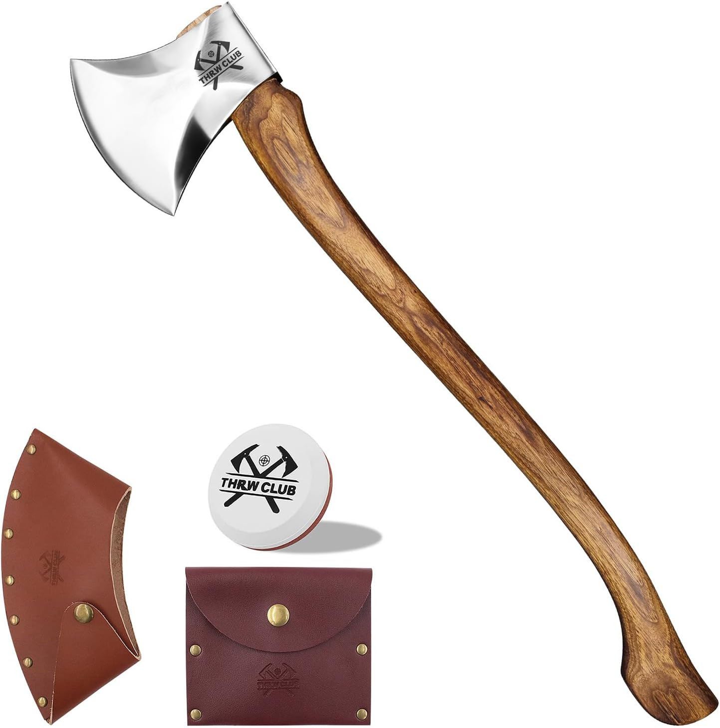 32.6 Inch Professional Wood Splitting Axe, Wood Chopping Axe with Hickory Wood H
