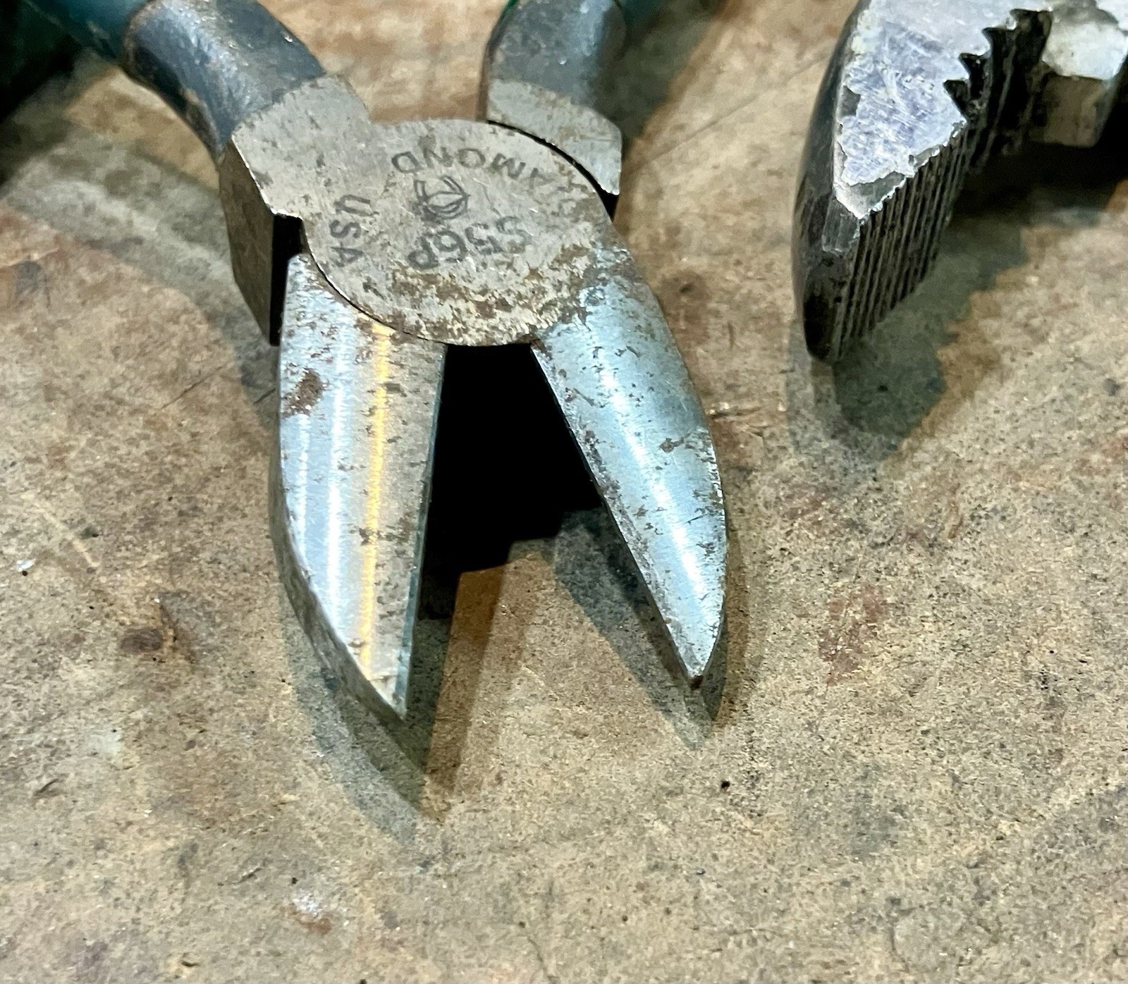 Vintage Diamond Horseshoe Tool • 5 Piece Plier, Slip Joint, Side Cutter Lot USA