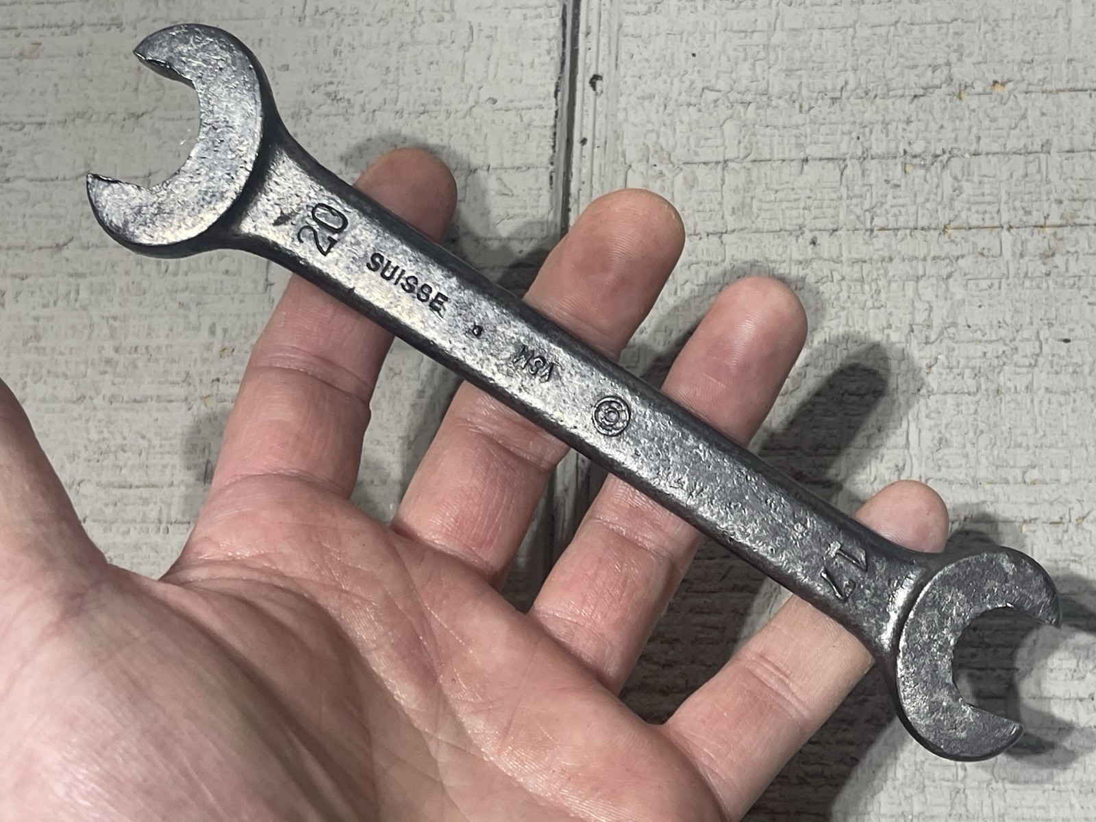 Vtg Eagle Brand SUISSE WSS Switzerland 20mm 17mm Double Open End Wrench