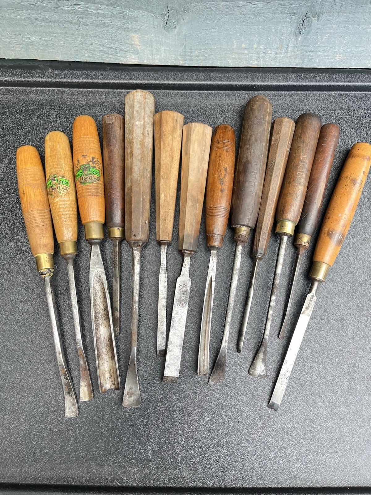 Job Lot 13 Wood Carving Chisels Gouges Spoon Henry Taylor Addis Etc Need Clean