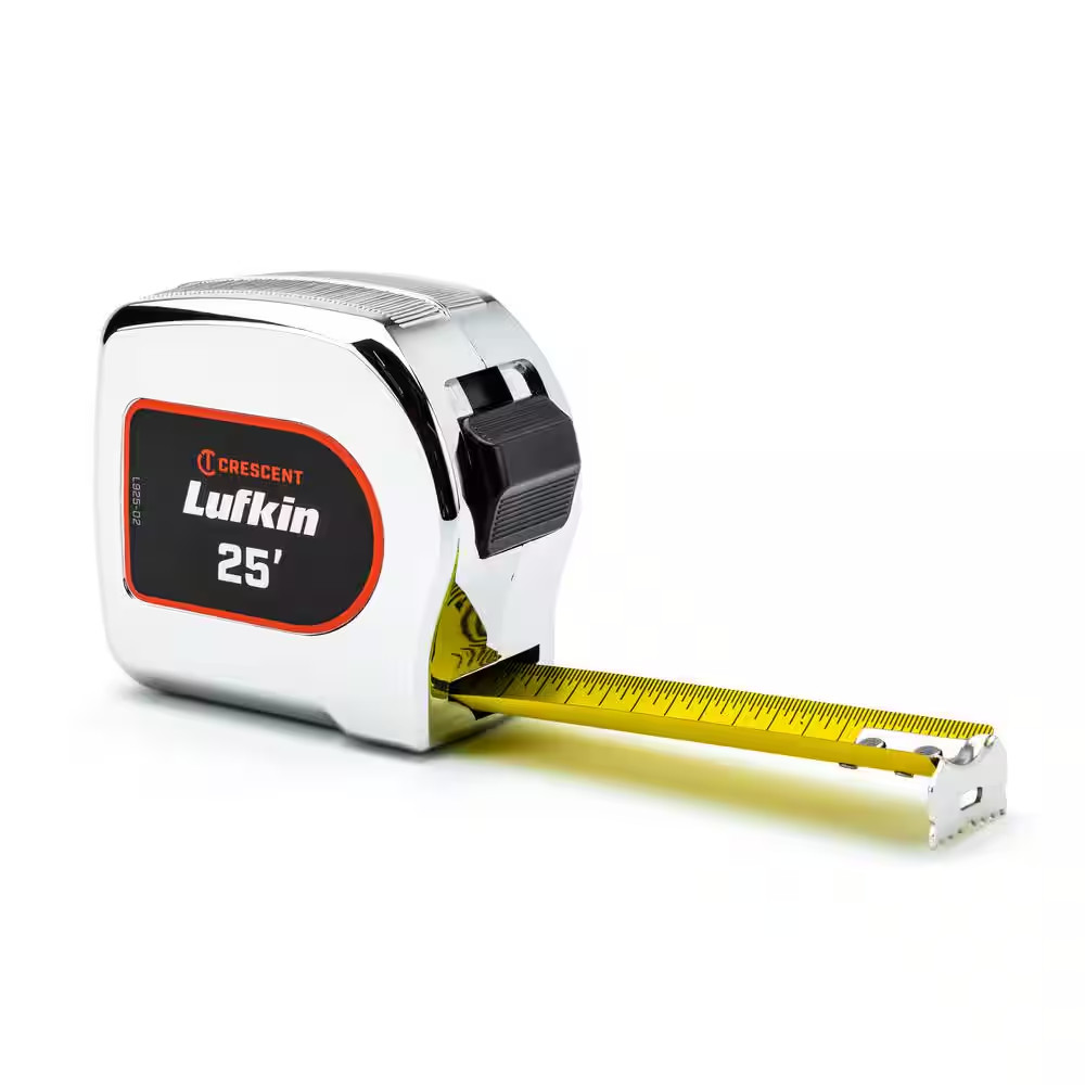Lufkin 1-1/8 In. X 8M/26 Ft. Chrome Case Yellow Clad Tape Measure