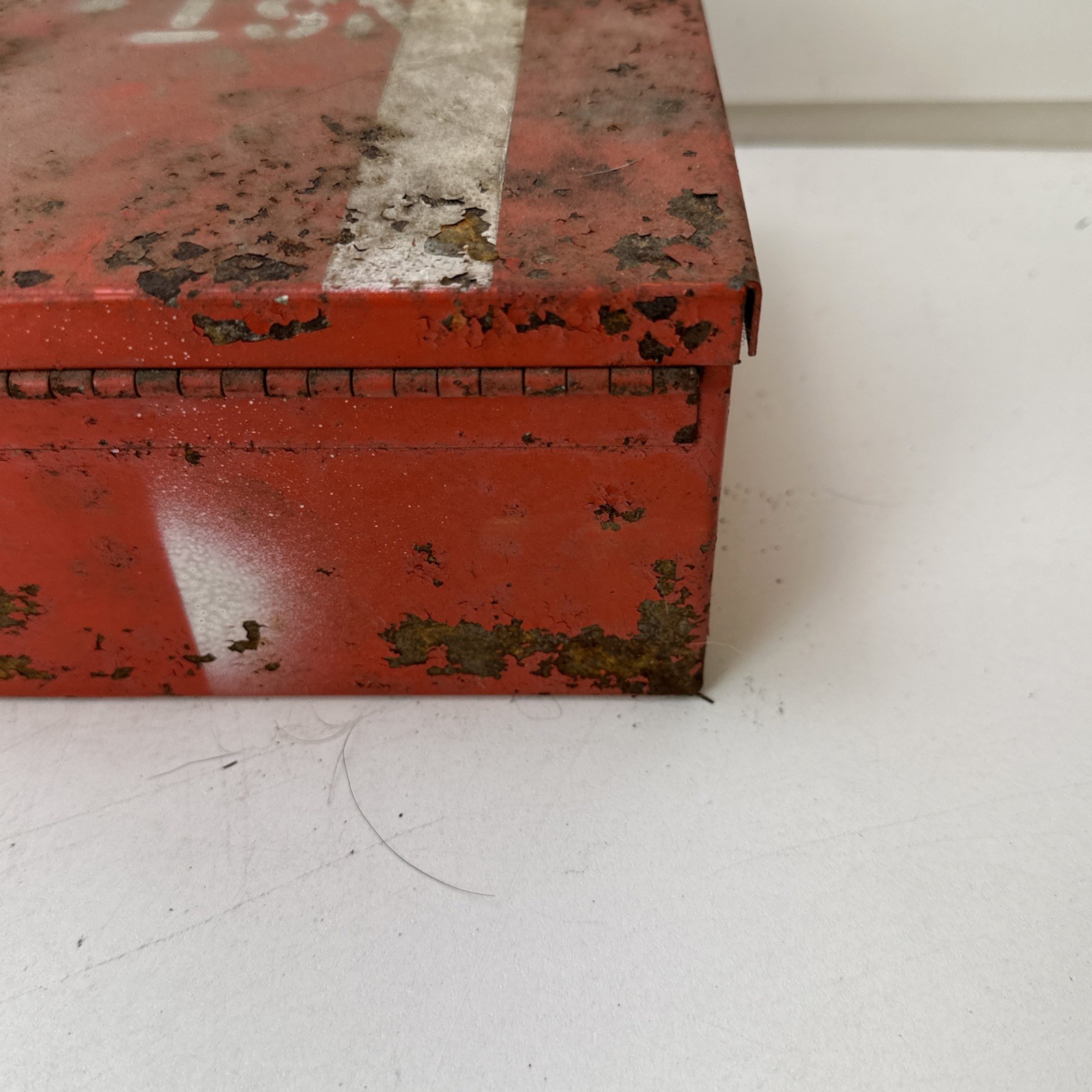 Vintage Ridgid Tool Box Red Metal LAIS As Is