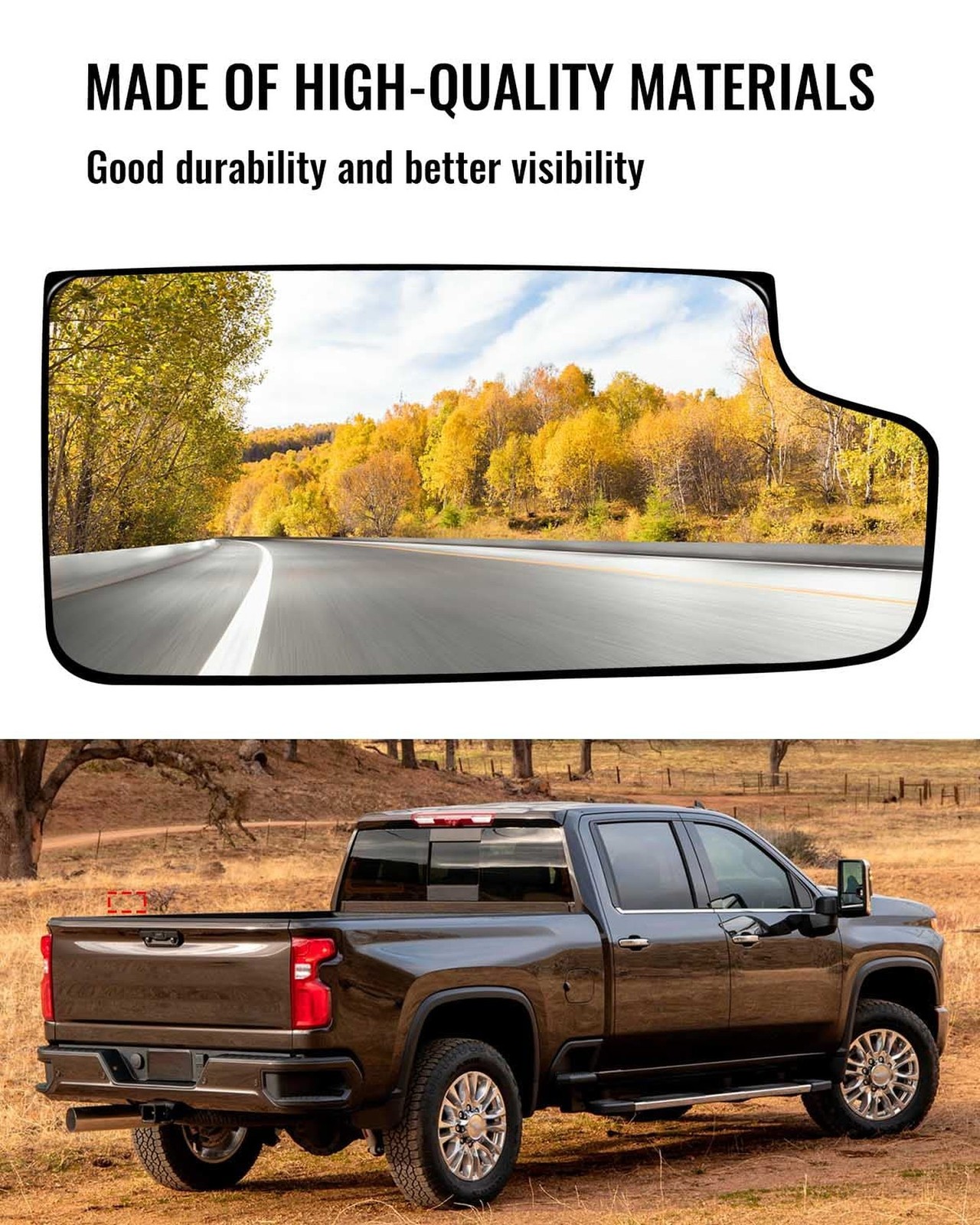 Passenger Side Lower Heated Mirror GlassFit for Chevy Silverado GMC Sierra 15…