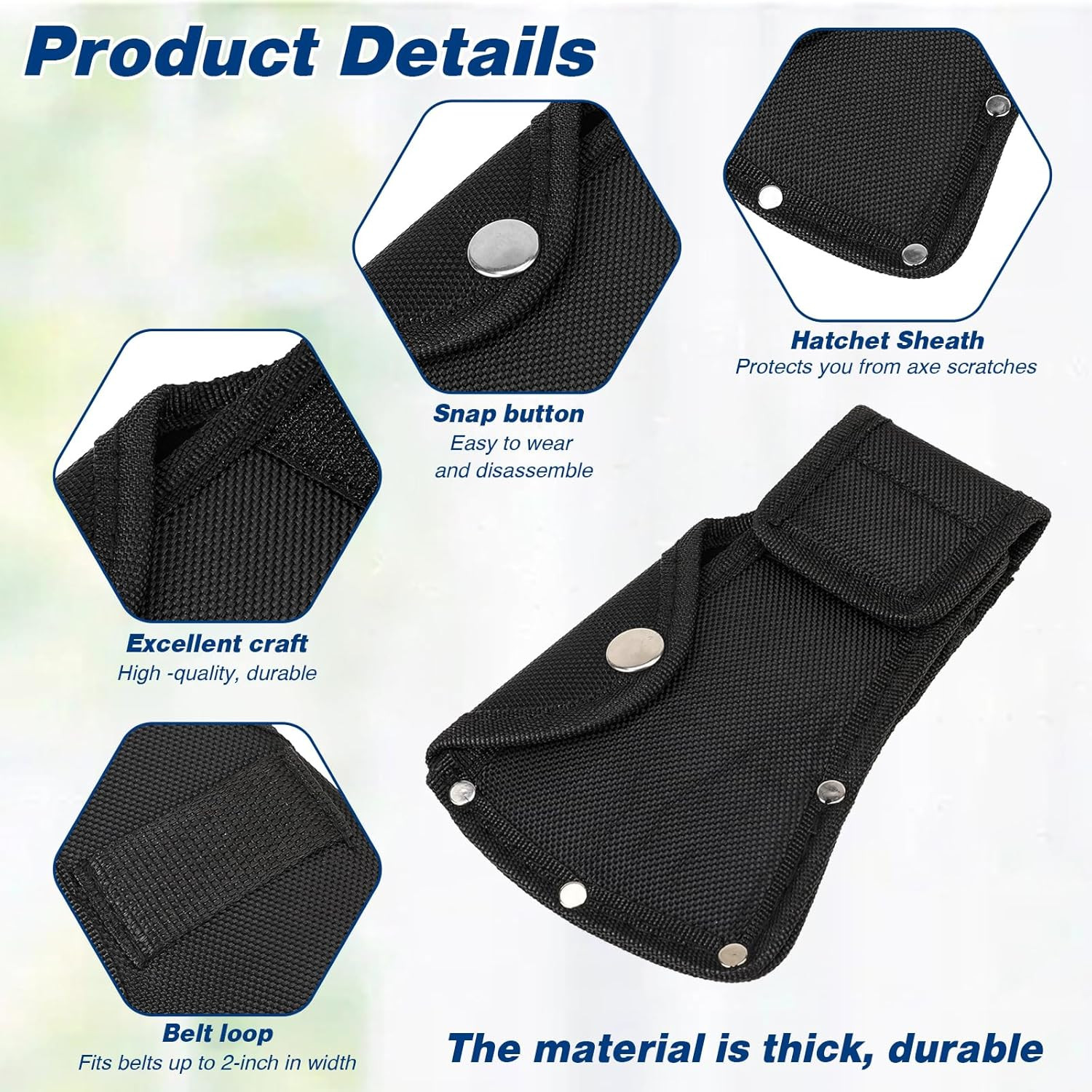Hatchet Head Sheath Black Axe Sheath, Axe Head Cover for 1-1/4Lb Axes, Double…
