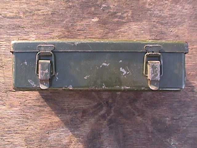 Small GREEN Metal Tool Case Storage Box Hinged RUSTY YOU RESTORE