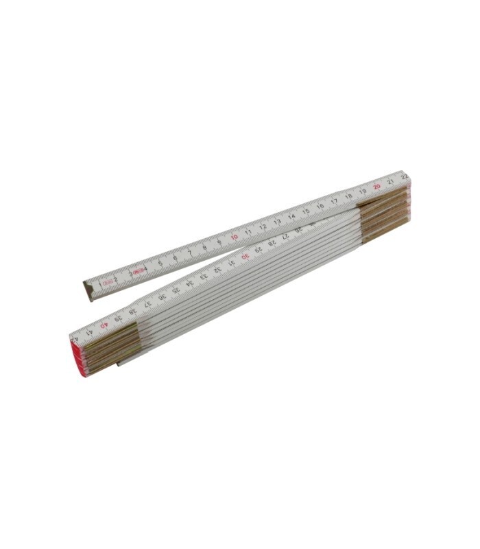 Folding Measuring Ruler 2m with Metal Joints Wooden Metric Carpenters Ruler