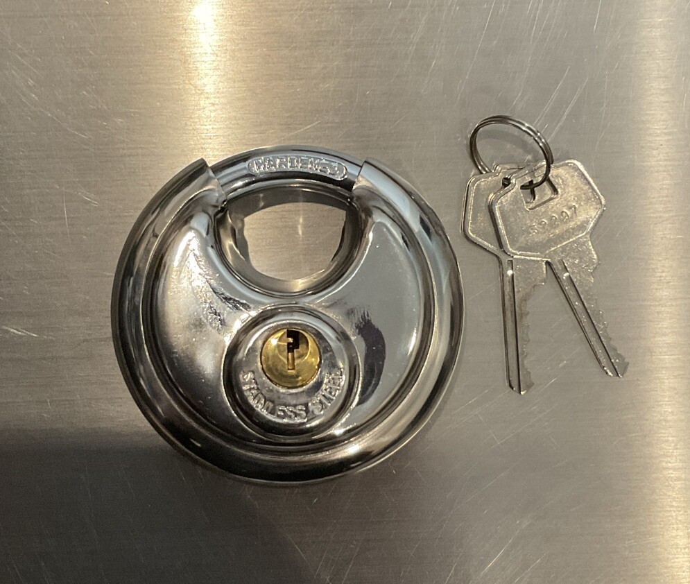 Disc Padlock Pro 70mm Stainless Steel – Comes With 2 Keys