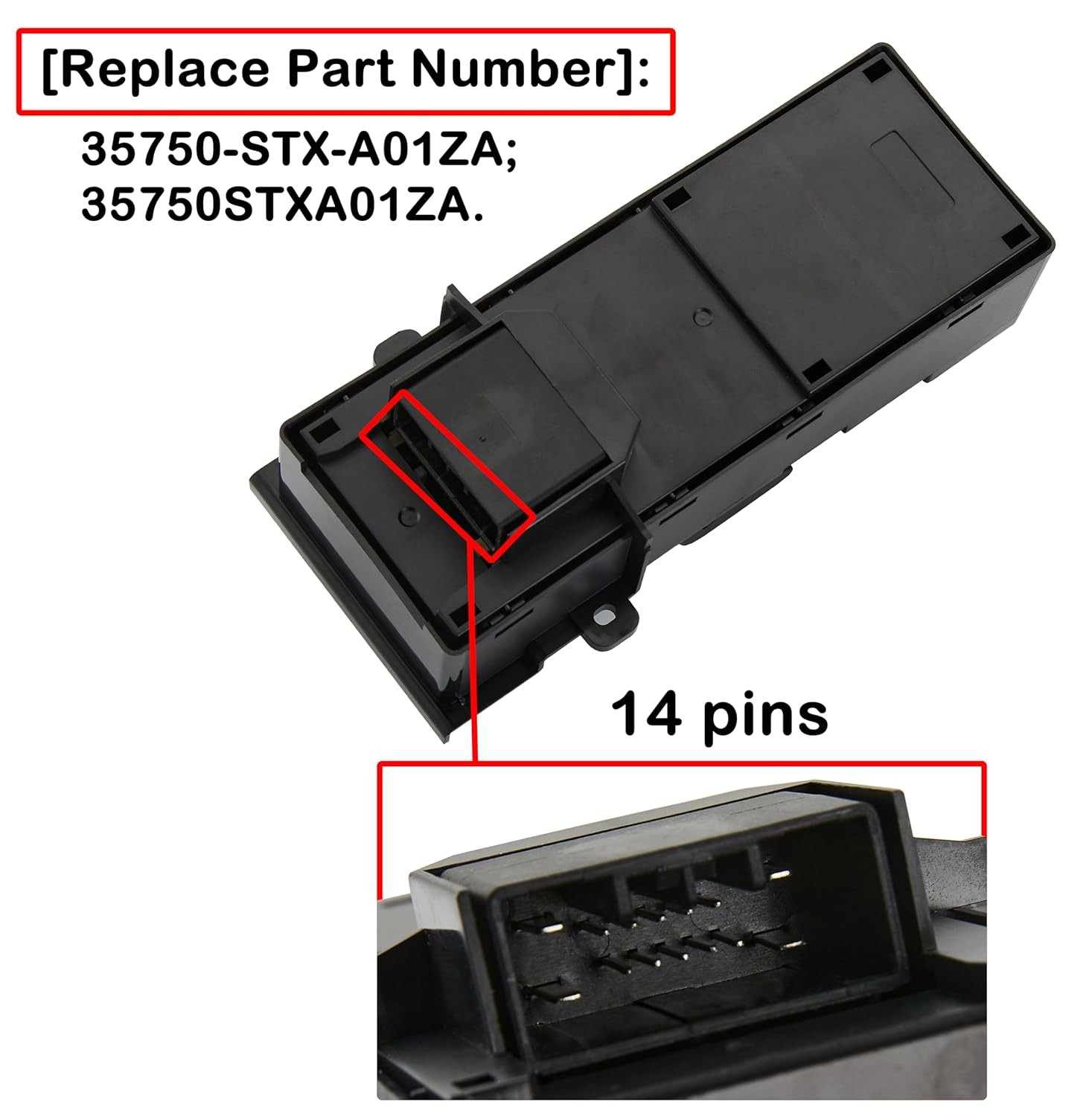 Power Window Switch Acura MDX 2007-2013 Driver Side Door Control OEM Style