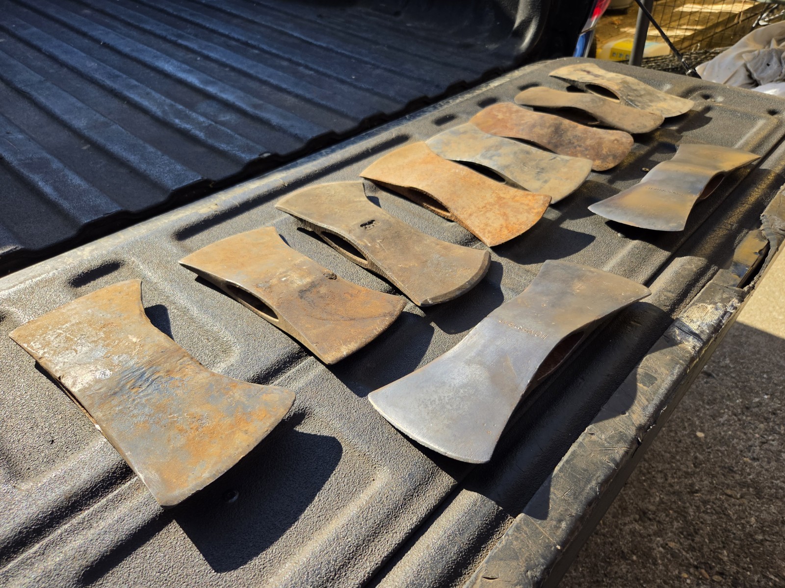 VINTAGE DOUBLE BIT AXES, AXE HEAD MIXED LOT HOMSTEAD, FRED E. BARNETT SF
