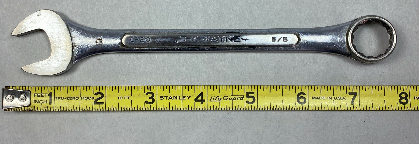 S-K Wayne Tools C-20- 5/8″ Combination Wrench 12-Point Forged Alloy- USA SK Tool