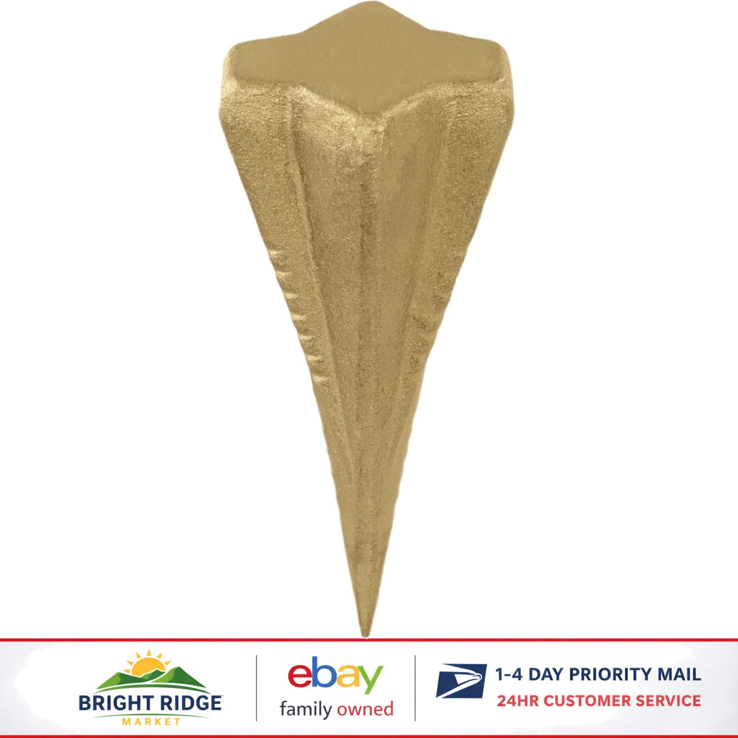 4 Direction Steel Log Splitting Wedge, Manual Tool for Efficient Wood Cutting