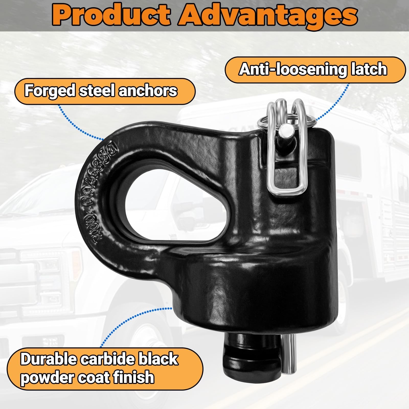 60691 Puck System Gooseneck Hitch Safety Chain Anchors, for 2013-2026 Ford F2…
