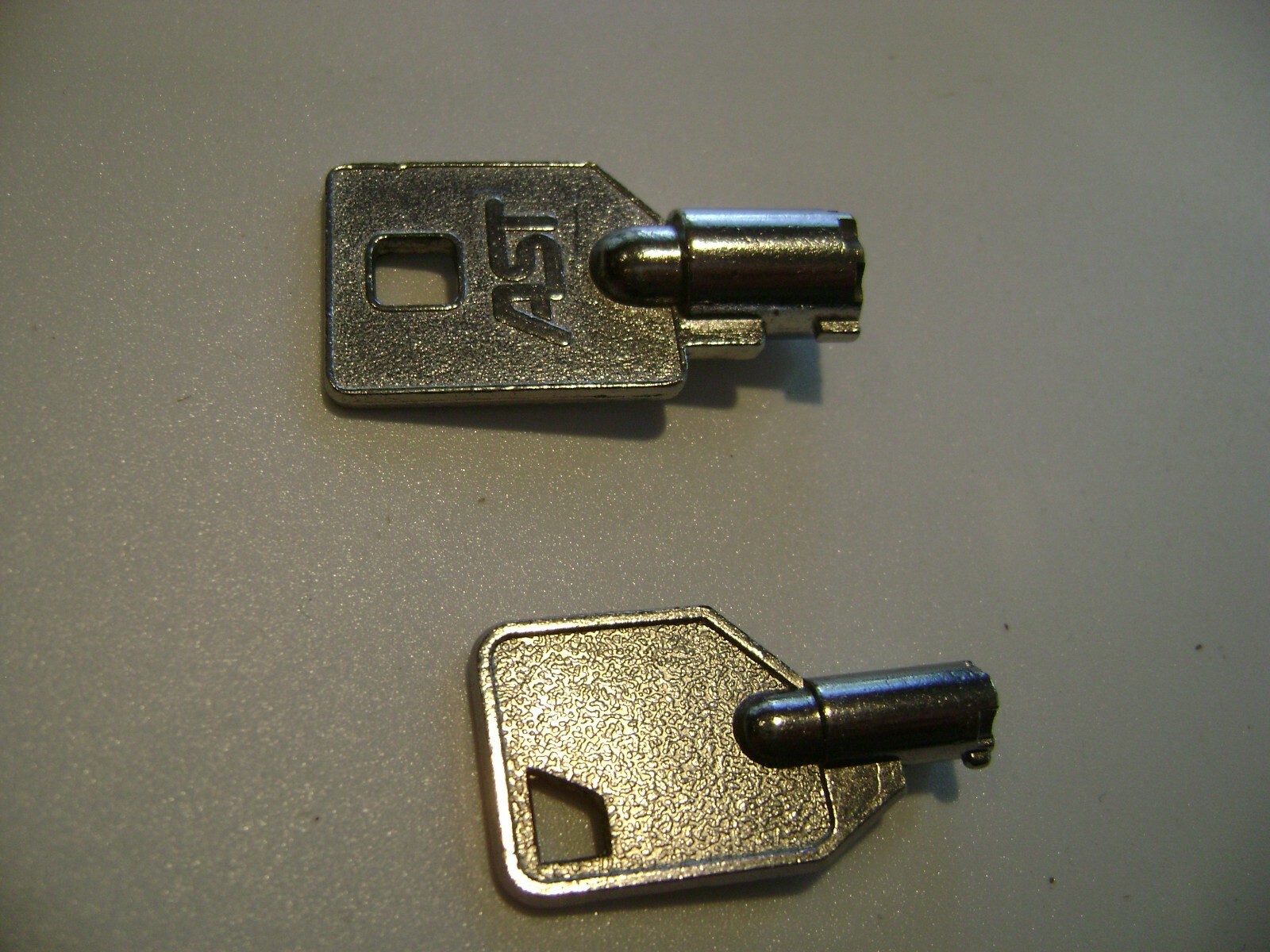 Set of 2 Tubular Barrel Key Vintage AST #00040 & No name A236