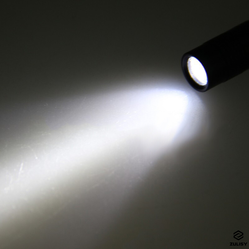 EDC Mini Flashlight Small Penholder Pen Light Pocket Torch Work Outdoor 120lumen