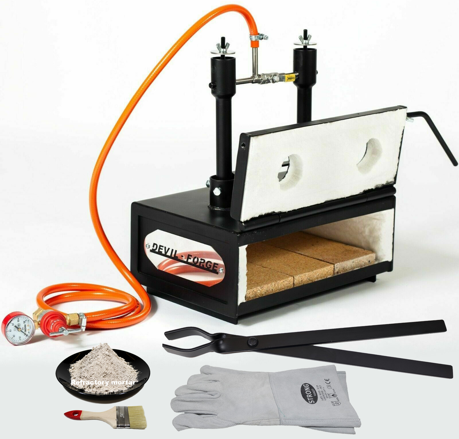 DFHS2+1D/3.6″ GAS PROPANE FORGE Furnace Burner Blacksmith For Horseshoe Makers
