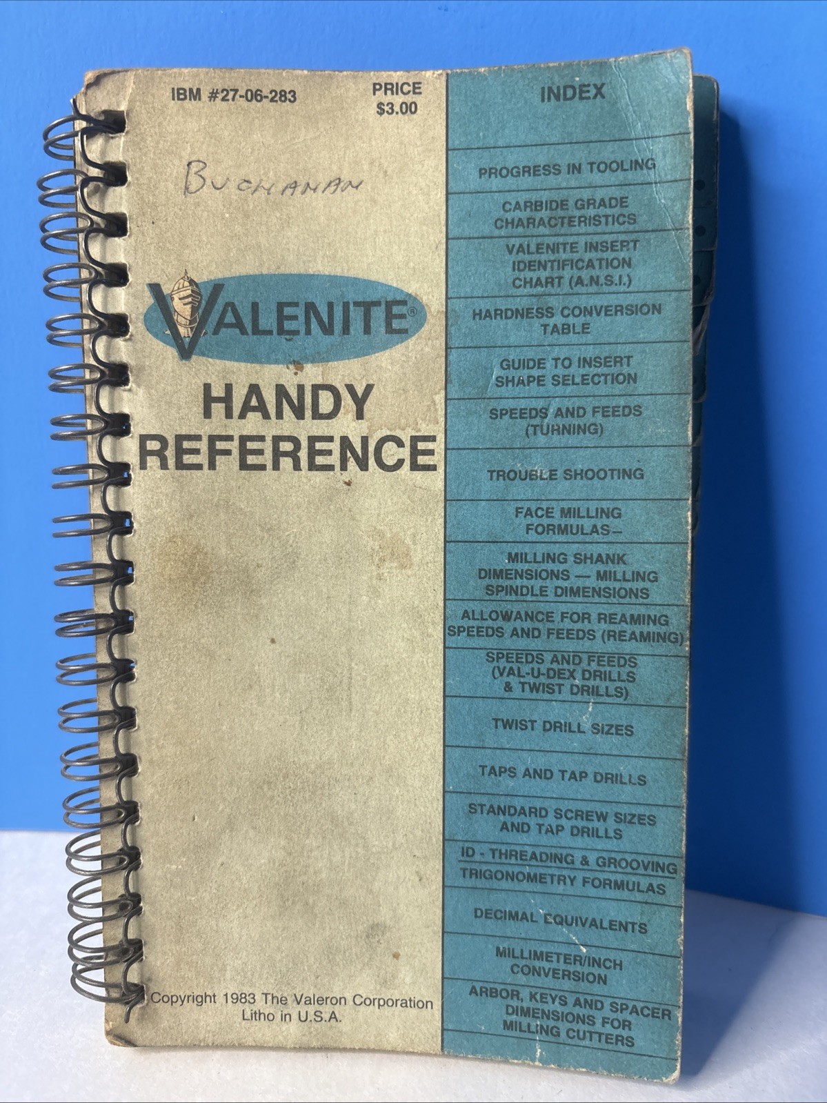 Valenite Metals Handy Reference Book 1983 Engineering Machinist Tools Guide Vtg